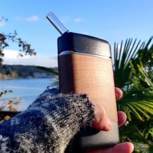 foto del vaporizzatore portatile angus della yllvape tenuto in mano